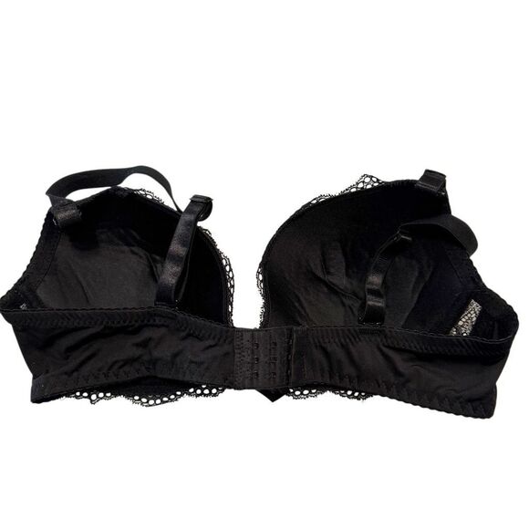 Natori Lace Overlay Padded Scalloped Trim Push-up Bra Black Size 38C - Picture 2 of 3
